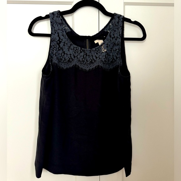 J. Crew Tops - J.Crew, black sleeveless camisole lace